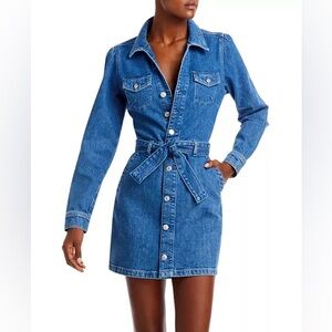 Paige Mayslie Denim Long Sleeve Mini Dress